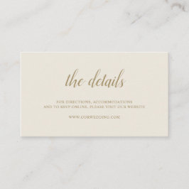 Tarjeta De Recepción Elegante Boda de marfil de oro neutro formal simpl