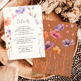 Tarjeta De Recepción Elegante Boda de Mocha floral simple neutra