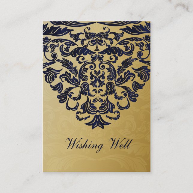 Tarjeta De Recepción Elegante Boda de Oro de la Marina Filigrí (Anverso)