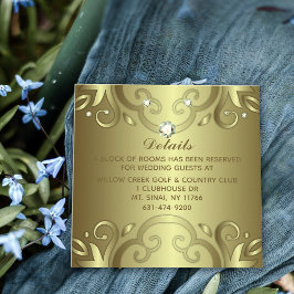 Tarjeta De Recepción Elegante Boda de oro victoriano de lujo
