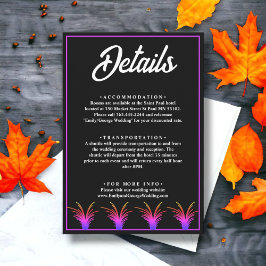 Tarjeta De Recepción Elegante Boda De Otoño Negro Y Blanco