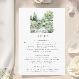 Tarjeta De Recepción Elegante Boda de paisajes de verano en el jardín a