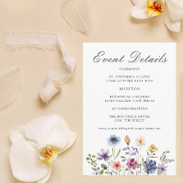 Tarjeta De Recepción Elegante boda de primavera con flores silvestres
