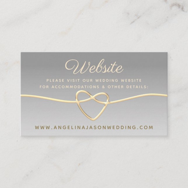 Tarjeta De Recepción Elegante Boda de sitio web (Anverso)