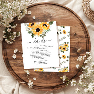 Tarjeta De Recepción Elegante Boda de vegetación de girasol