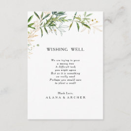 Tarjeta De Recepción Elegante Boda de vegetación de oliva deseando una 