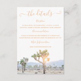 Tarjeta De Recepción Elegante Boda de vegetación del Boho Joshua Tree