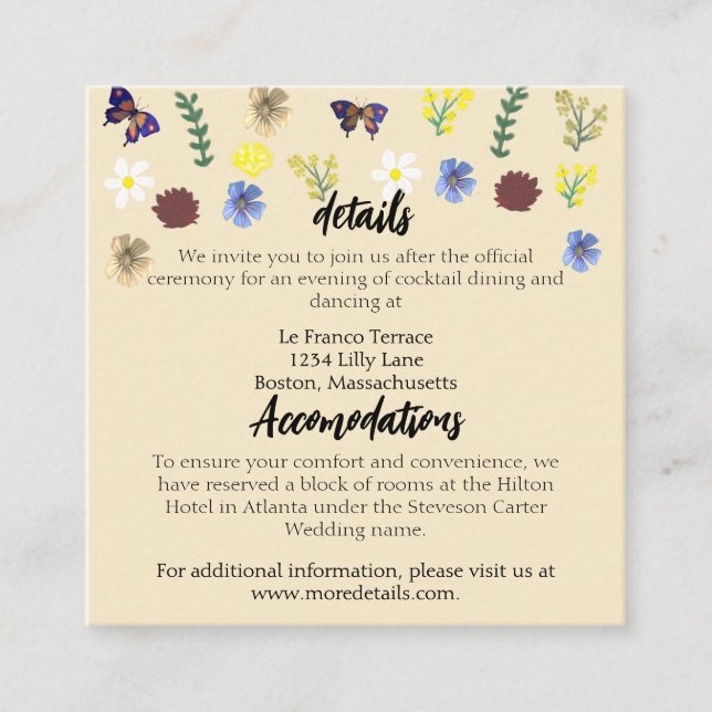 Tarjeta De Recepción Elegante Boda del Boho Eggshell (Anverso)