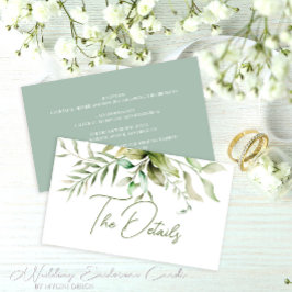 Tarjeta De Recepción Elegante Boda del follaje de eucalipto verde sabio