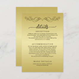 Tarjeta De Recepción Elegante boda del Ornate Gold de lujo