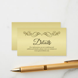 Tarjeta De Recepción Elegante boda del Ornate Gold de lujo