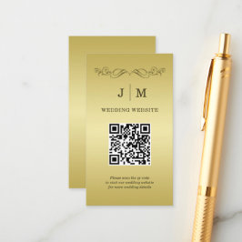 Tarjeta De Recepción Elegante boda del Ornate Gold de lujo