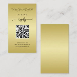 Tarjeta De Recepción Elegante boda del Ornate Gold de lujo