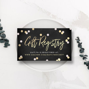 Tarjeta De Recepción Elegante Boda del Registro de Regalos de Relieve m