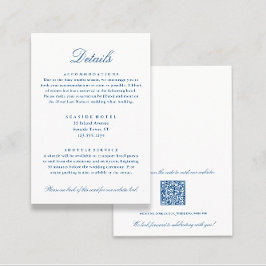 Tarjeta De Recepción Elegante Boda Detalles del Hotel Info Código QR