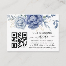 Tarjeta De Recepción Elegante Boda Dusty Blue Greenerenery Suministros