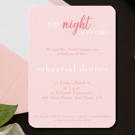 Tarjeta De Recepción Elegante Boda Ensayo Monograma Rosa Cena