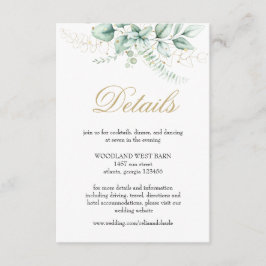 Tarjeta De Recepción Elegante Boda Eucalyptus