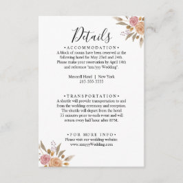 Tarjeta De Recepción Elegante Boda floral