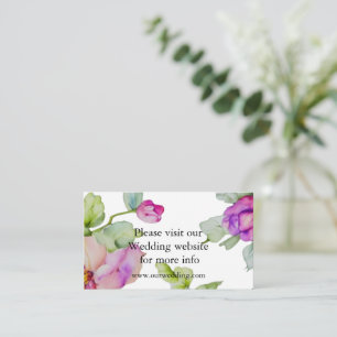 Tarjeta De Recepción Elegante boda floral acuarela rosa púrpura