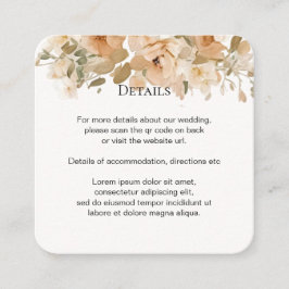 Tarjeta De Recepción Elegante Boda Floral Amueblado Verde y Peach