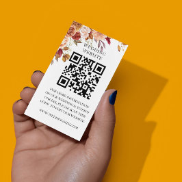 Tarjeta De Recepción Elegante Boda floral de acuarela de otoño