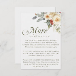 Tarjeta De Recepción Elegante Boda floral de escritura de invierno cali