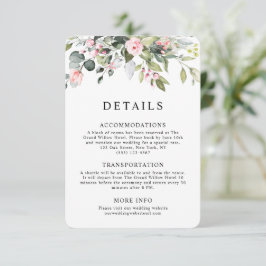 Tarjeta De Recepción Elegante Boda Floral de Eucalipto en Acuarela