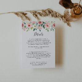 Tarjeta De Recepción Elegante Boda floral de otoño