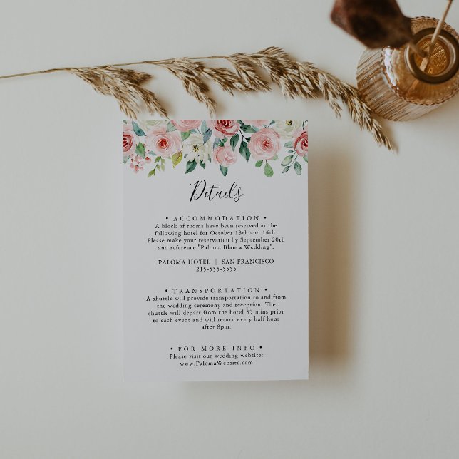 Tarjeta De Recepción Elegante Boda floral de otoño (Subido por el creador)