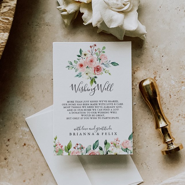 Tarjeta De Recepción Elegante Boda floral de otoño con buenos deseos (Subido por el creador)