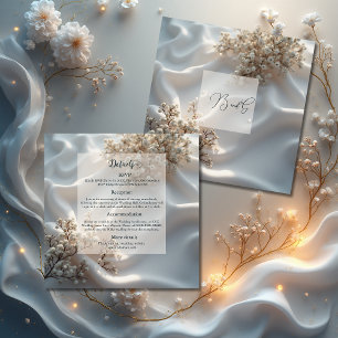 Tarjeta De Recepción Elegante boda floral romántica con aliento de bebé