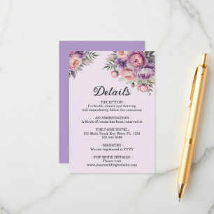 Tarjeta De Recepción Elegante Boda Floral Soft Pastel Colours