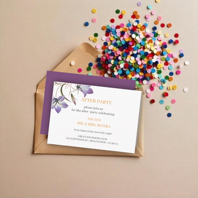 Tarjeta De Recepción Elegante Boda floral tras Fiesta (Subido por el creador)