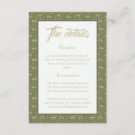 Tarjeta De Recepción Elegante Boda floral vintage