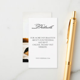 Tarjeta De Recepción Elegante Boda fotográfico romántico