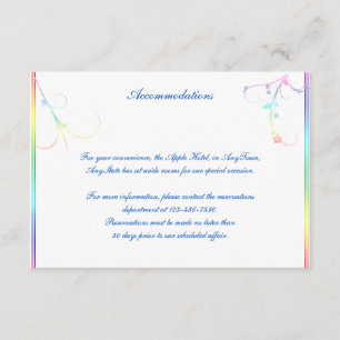 Tarjeta De Recepción Elegante Boda Gay Floral Arcoiris Insertar