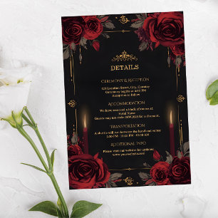 Tarjeta De Recepción Elegante Boda Glam Gótico de Lujo