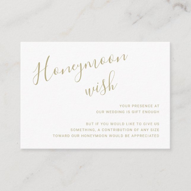 Tarjeta De Recepción Elegante Boda Gold Moderno (Anverso)