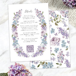 Tarjeta De Recepción Elegante Boda Lilac