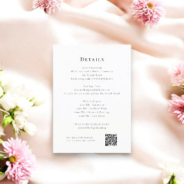 Tarjeta De Recepción Elegante boda limpio detalles código qr