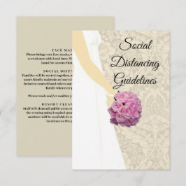 Tarjeta De Recepción Elegante Boda Medidas de Seguridad de las Guías