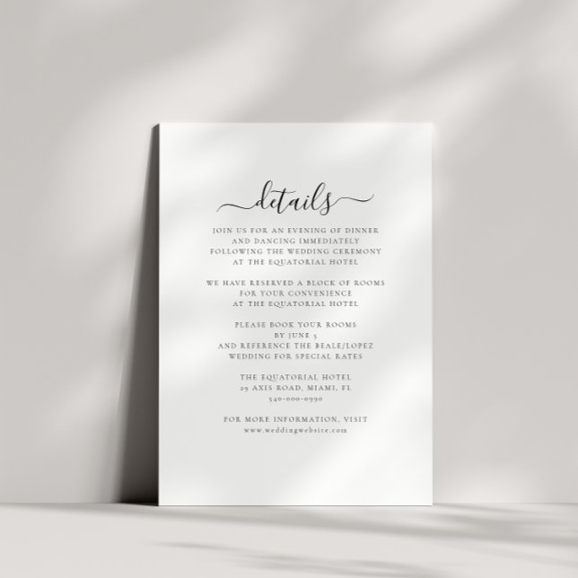 Tarjeta De Recepción Elegante Boda minimalista (Subido por el creador)