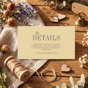 Tarjeta De Recepción Elegante Boda Minimalista de Mantequilla Amarillo