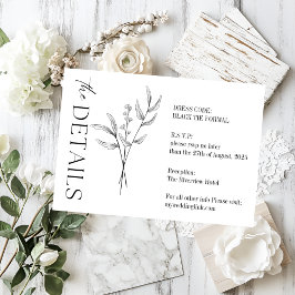 Tarjeta De Recepción Elegante Boda Minimalista| Moderno y elegante