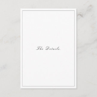 Tarjeta De Recepción Elegante Boda Minimalista negro y blanco