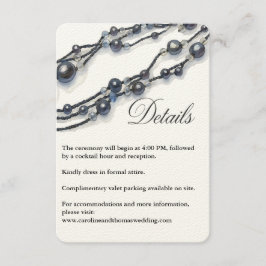 Tarjeta De Recepción Elegante Boda moderno de color azul Pearl de la Ma