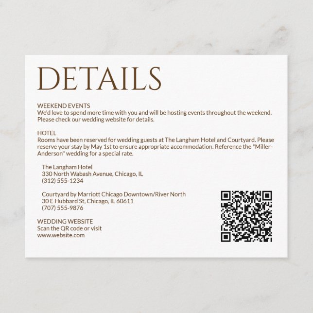 Tarjeta De Recepción Elegante Boda Moderno de Flor Silvestre Blanco y B (Anverso)