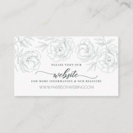 Tarjeta De Recepción Elegante Boda moderno de flores grises de época