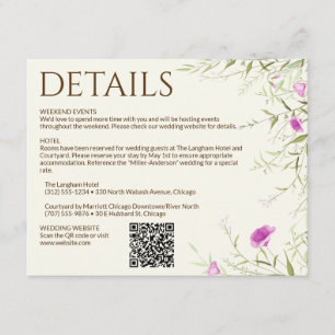 Tarjeta De Recepción Elegante Boda moderno de flores silvestres fuera d
